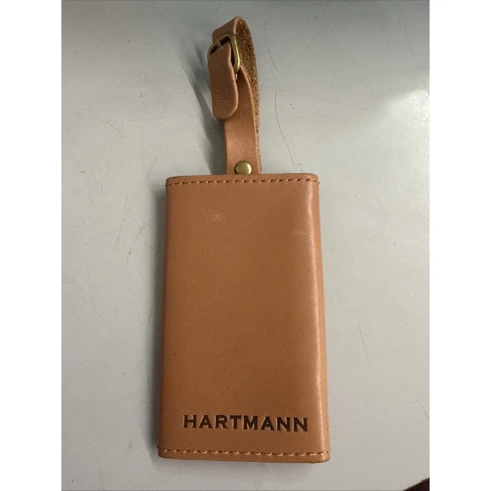 Vintage Hartmann Leather Luggage Tag Snaps Folding Address card holder